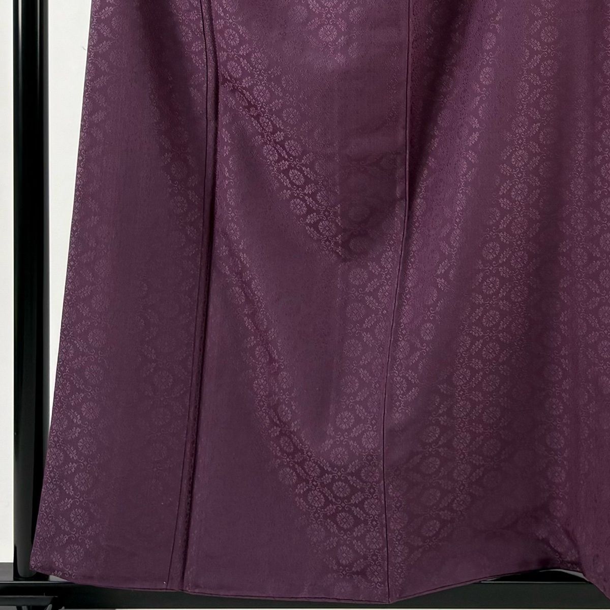 色無地 身丈158 cm 裄丈64 M 袷 工房 高蔵 落款 地紋 紫 正絹