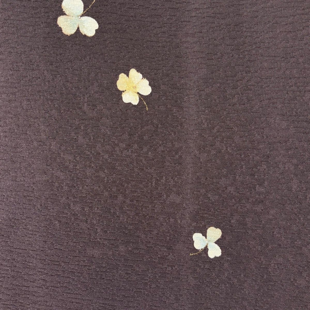  道中着 身丈104.5 cm 裄丈68 L クローバー 金彩 灰茶 正絹 羽織 着物 浴衣