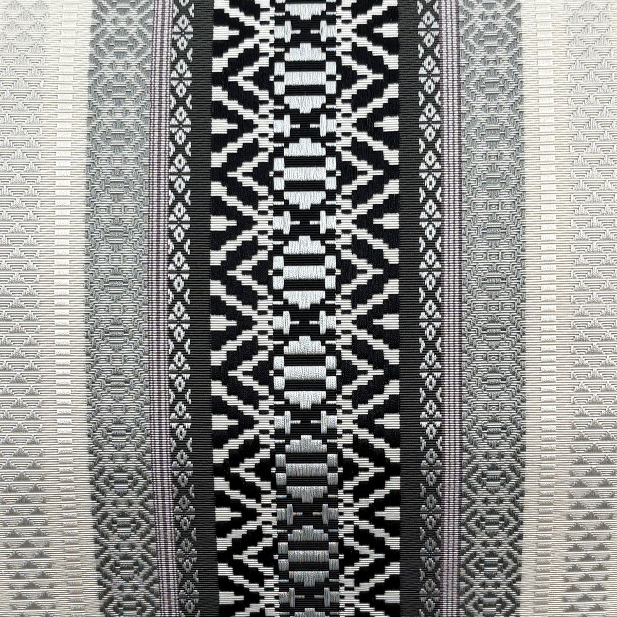 名古屋帯 証紙 博多織 松葉仕立て 八寸名古屋帯 献上柄 灰桜 正絹