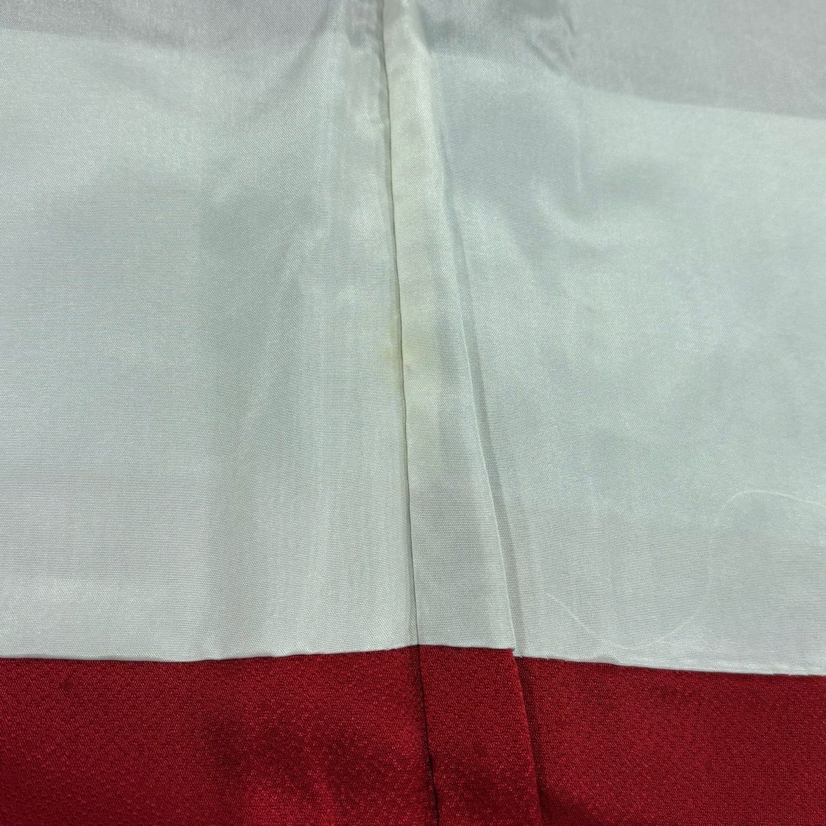  振袖 身丈167 cm 裄丈67 M 袷 花車 橋 金彩 ぼかし えんじ色 正絹 振袖 着物