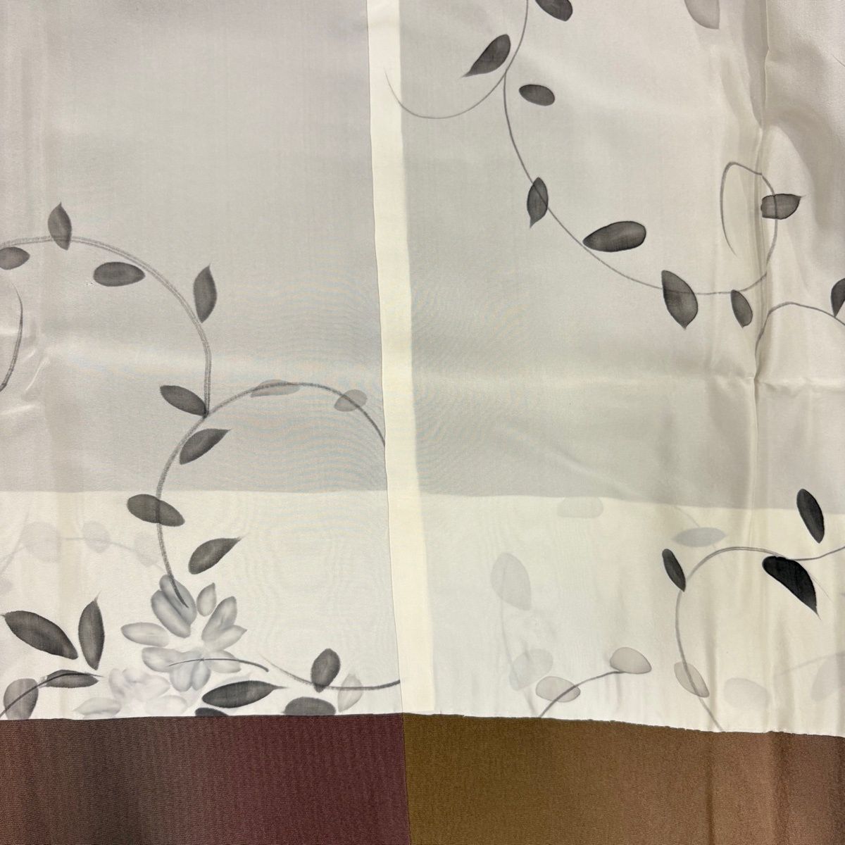  道行 身丈110 cm 裄丈71 L 和装コート 角衿 木目柄 ぼかし 茶紫 正絹 秀品 羽織 着物 浴衣