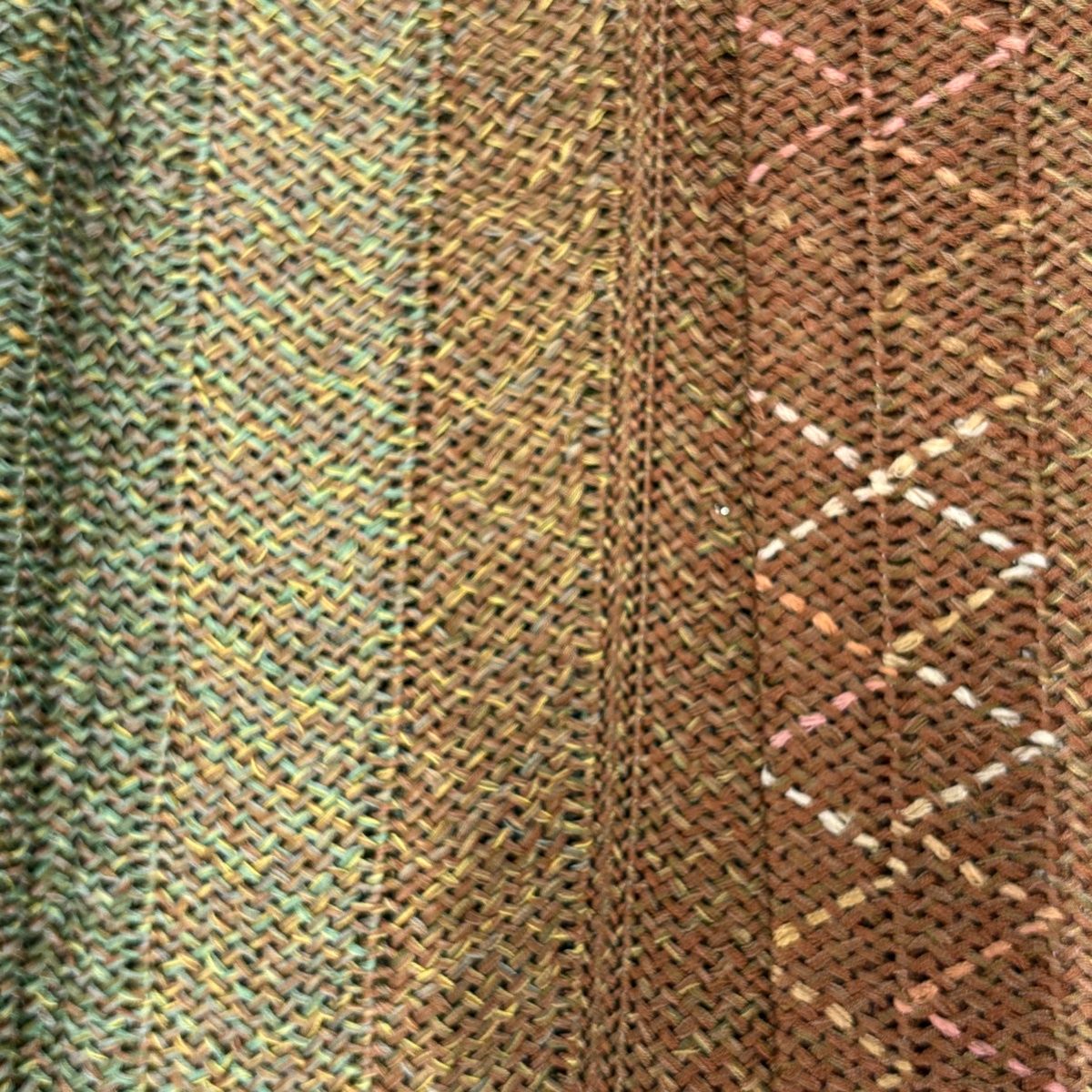  道中着 身丈100 cm 裄丈68.5 L 縞 茶緑色 正絹 秀品 羽織 着物 浴衣