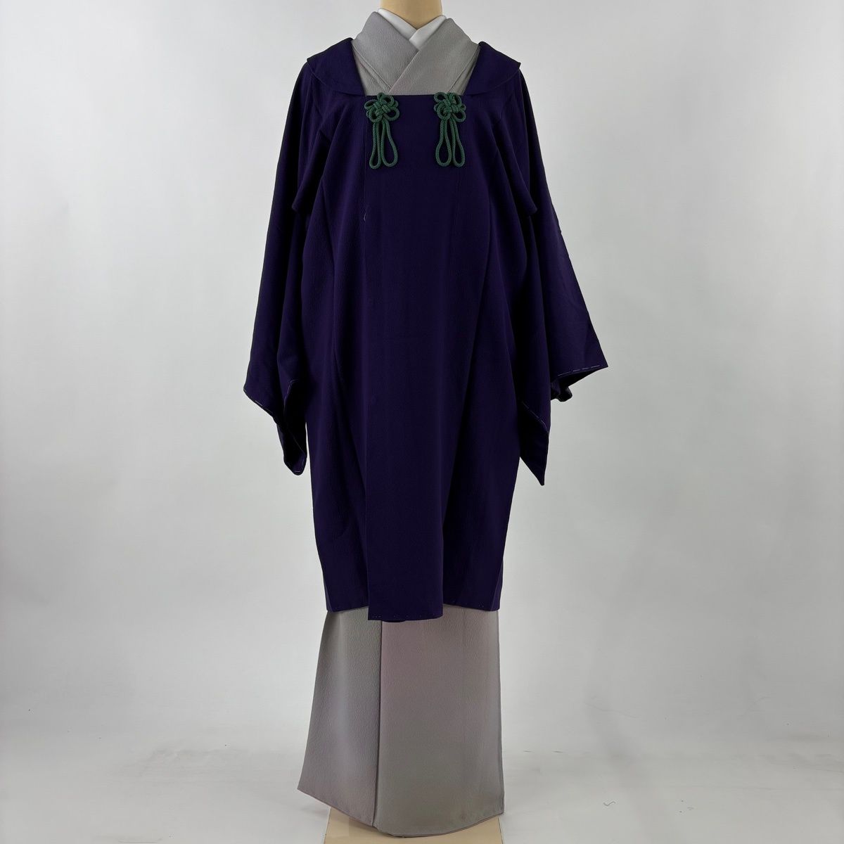 道行 身丈99 cm 裄丈68 L 和装コート 被布衿 やまと 縮緬 紫 正絹 秀品