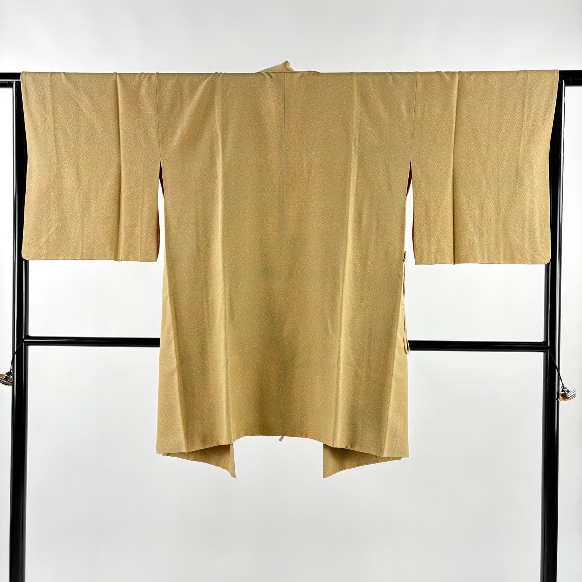 道中着 身丈92 cm 裄丈65 5 M 和装コート 着物衿 ぼかし柄 ベージュ 正絹 秀品