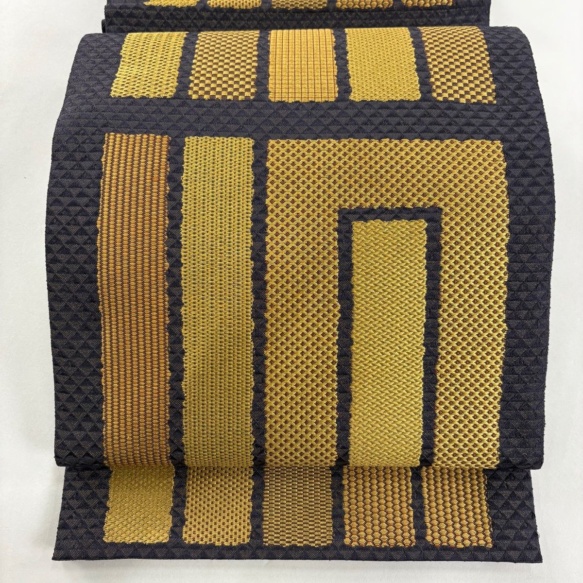 袋帯 秀品 源氏香 金糸 墨色 六通 正絹