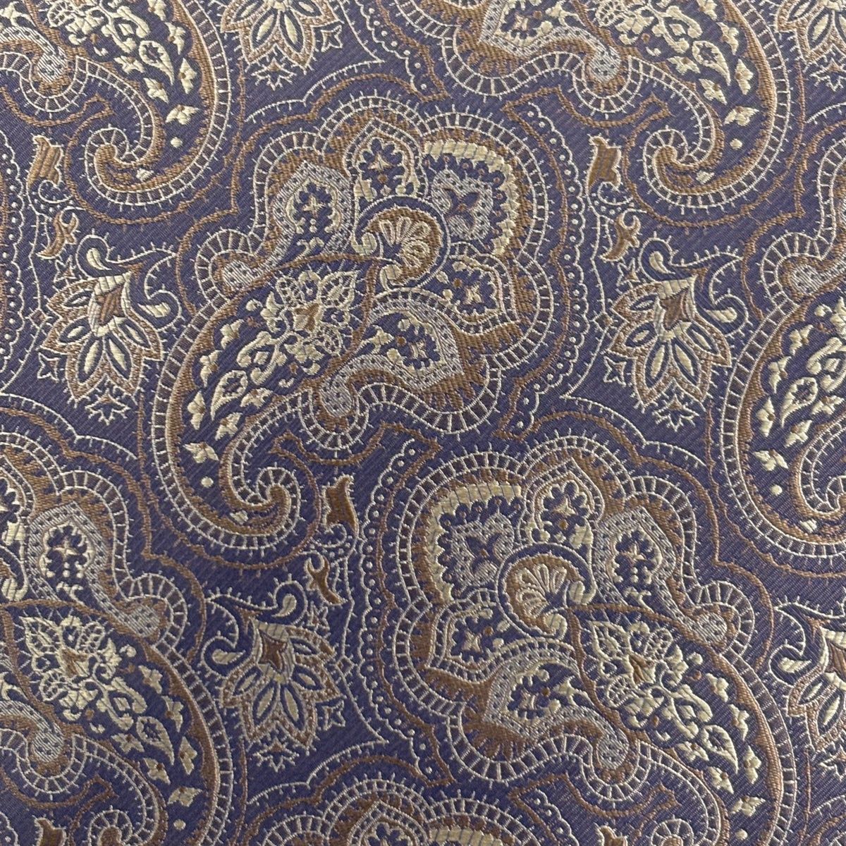 袋帯 秀品 ペイズリー柄 灰紫 全通 正絹