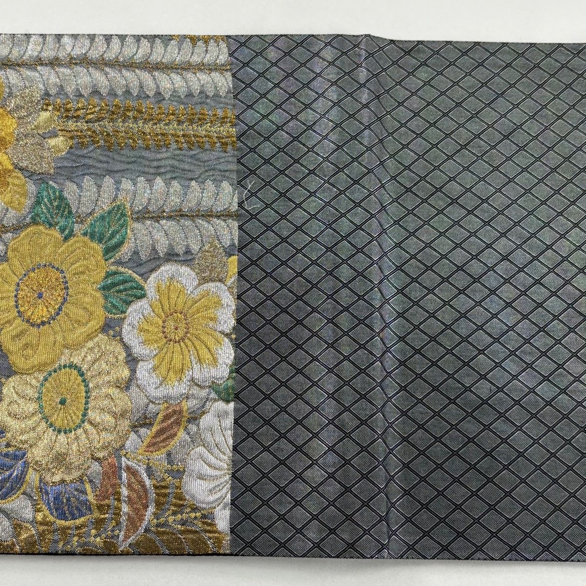 美品】 袋帯 秀品 辻が花柄 金銀糸 箔 灰色 六通 正絹 【中古】 - メルカリ