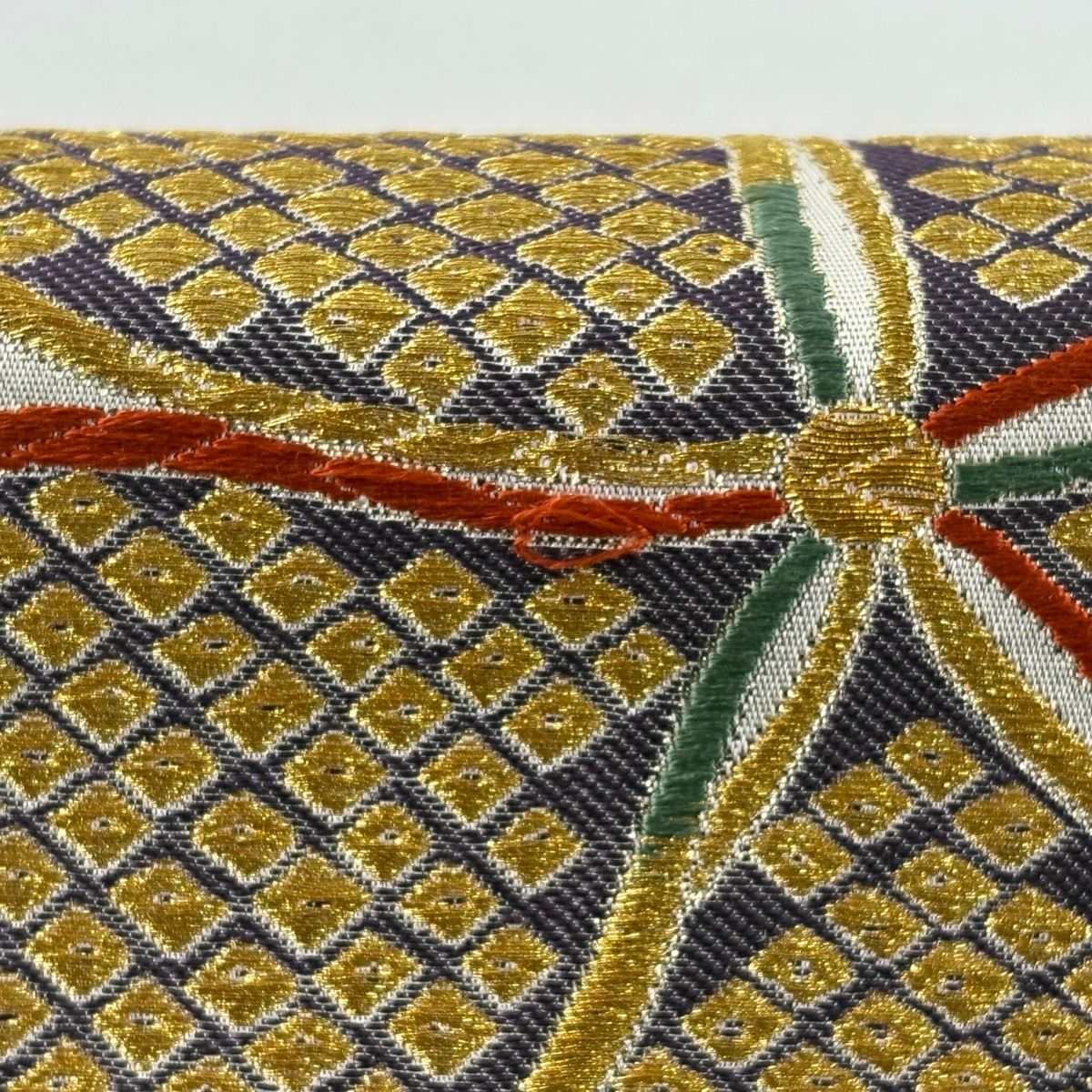  袋帯 秀品 桜 花びら 金糸 箔 クリーム 六通 正絹 袋帯 帯