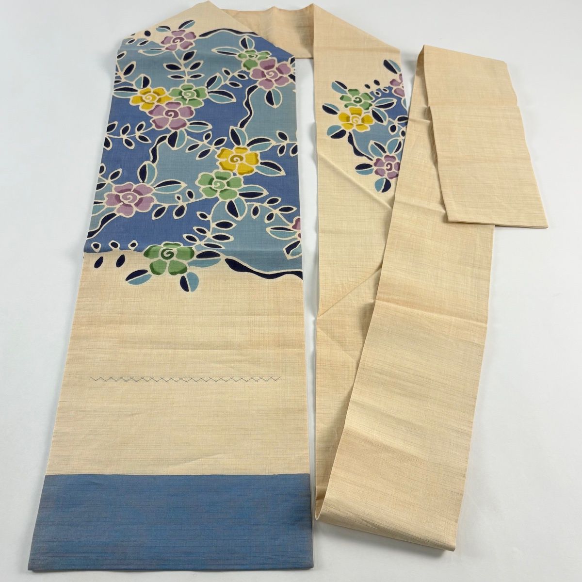 名古屋帯 秀品 紬地 草花 水色 正絹 【中古】 - メルカリ 名古屋帯 秀品 紬地 草花 水色 正絹 【中古】 - メルカリ