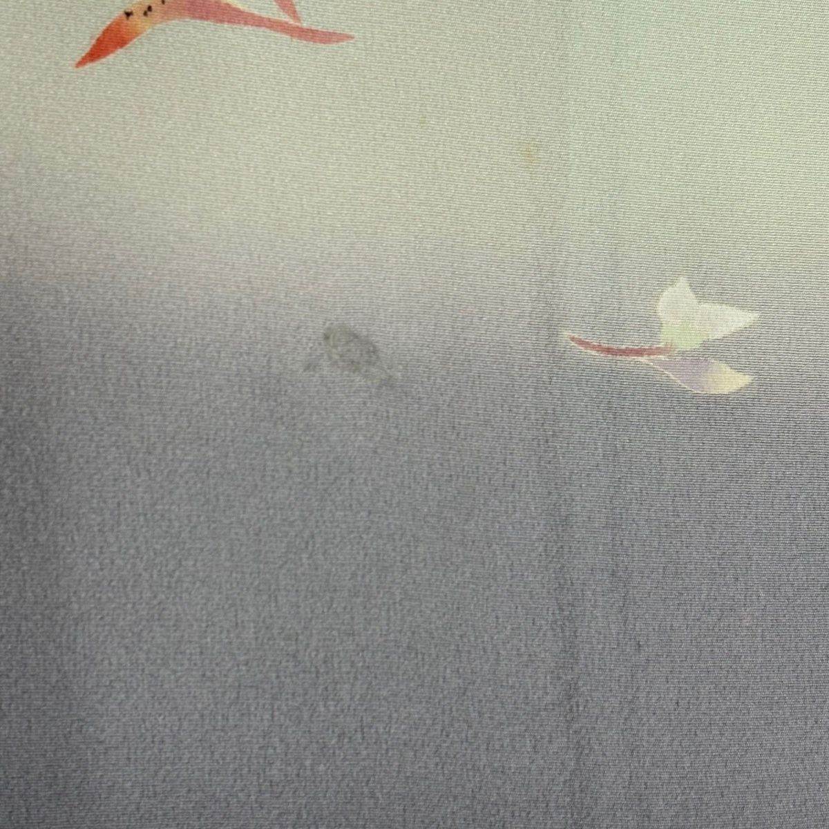  訪問着 身丈166.5 cm 裄丈67.5 L 袷 百貫石峰 落款 草花 ぼかし 染め分け ピンク 正絹 訪問着 付け下げ 着物