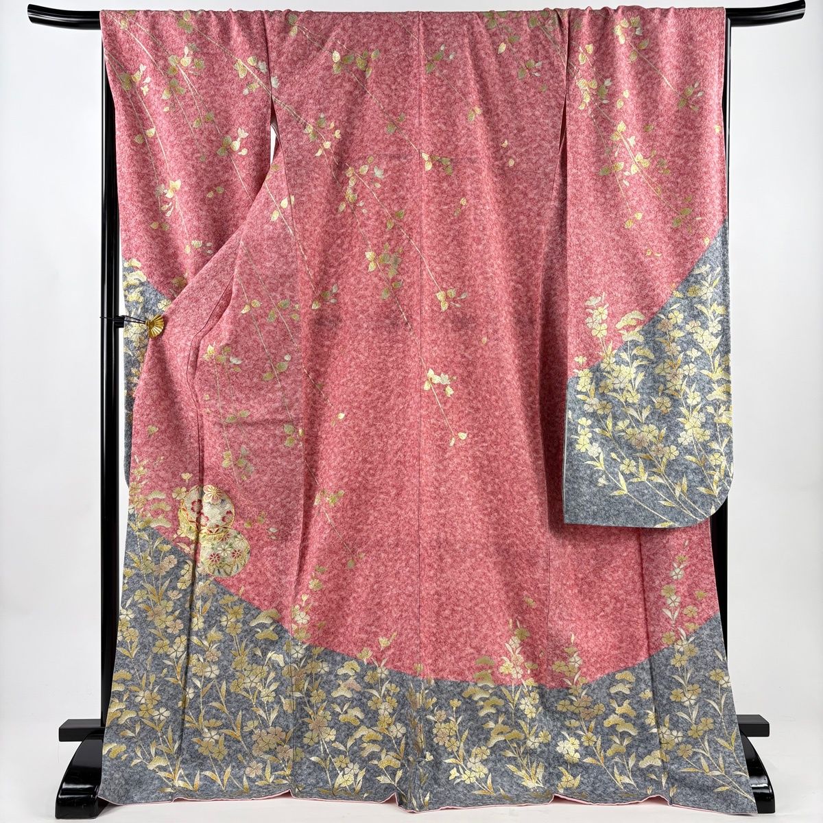 振袖 身丈173 5 cm 裄丈69 L 袷 手鞠 撫子 金銀彩 金糸 ピンク 正絹