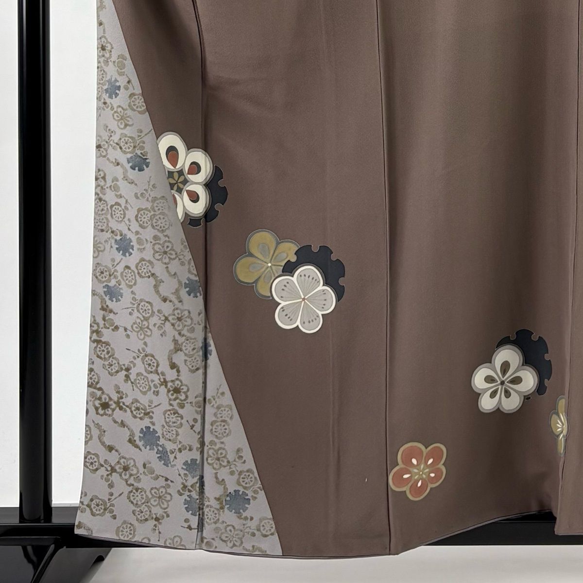 付下げ 身丈160 cm 裄丈64.5 M 袷 落款 梅 雪輪 小豆色 正絹