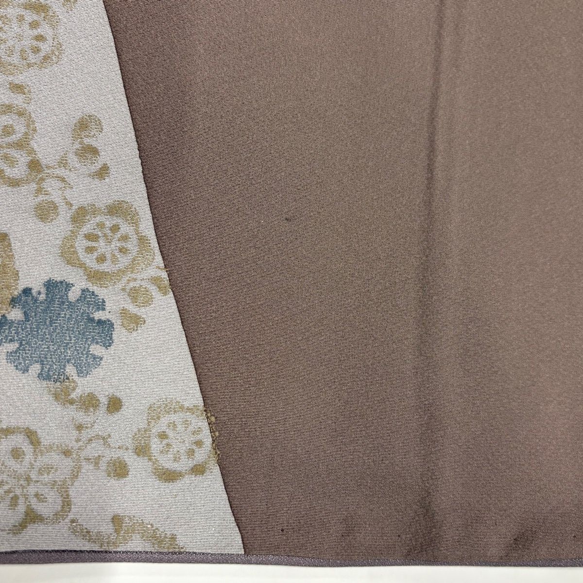  付下げ 身丈160 cm 裄丈64.5 M 袷 落款 梅 雪輪 小豆色 正絹 訪問着 付け下げ 着物