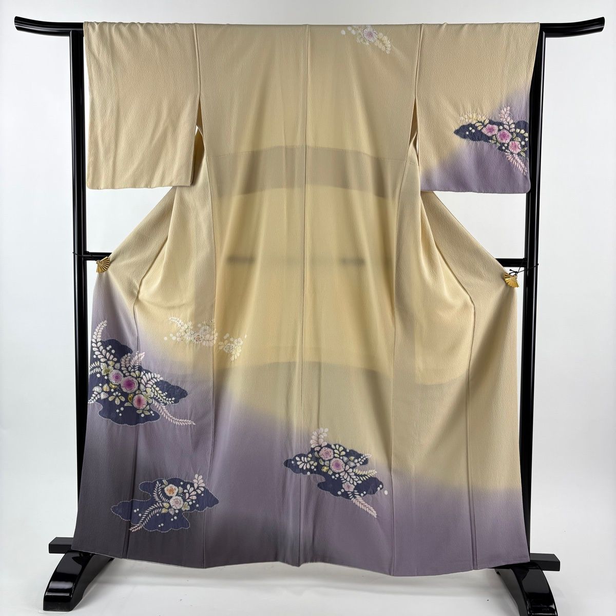 訪問着 身丈161.5 cm 裄丈64 M 袷 辻が花柄 金彩 ぼかし ベージュ 正絹