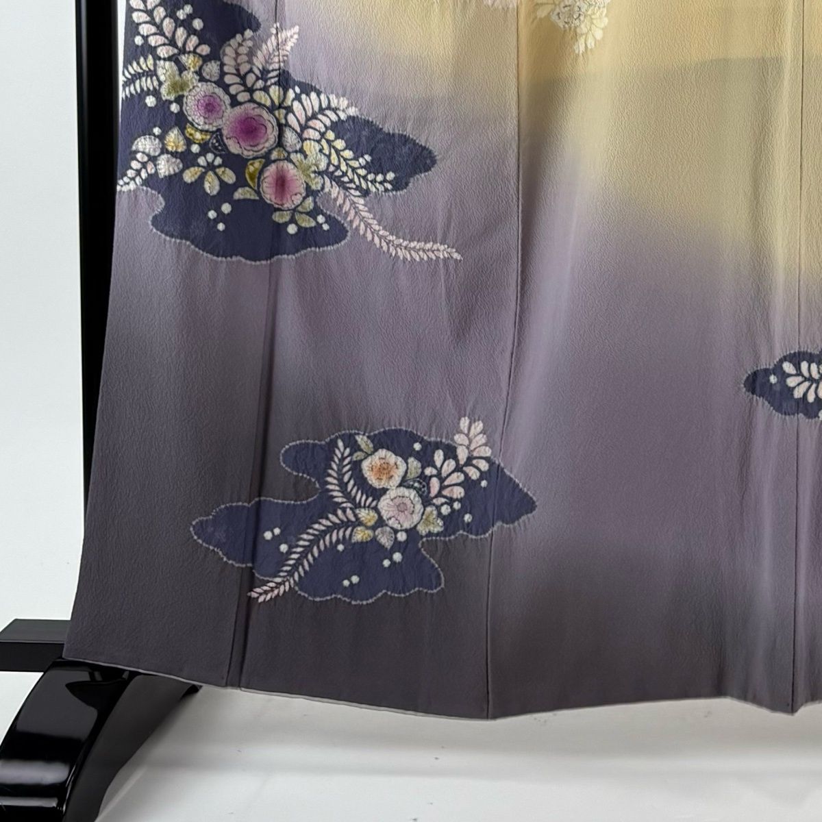 訪問着 身丈161.5 cm 裄丈64 M 袷 辻が花柄 金彩 ぼかし ベージュ 正絹