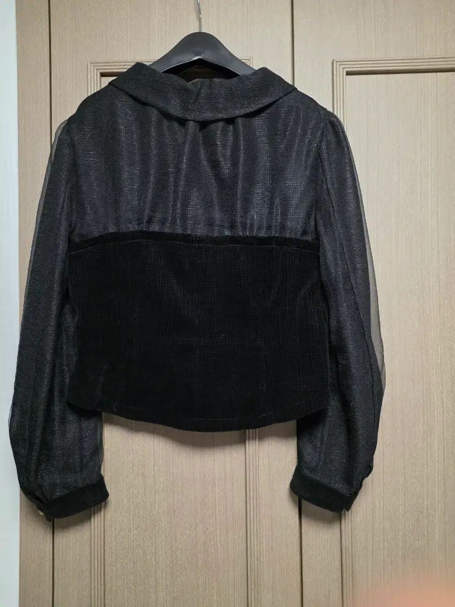 マイン ブラック シースルー ツアーベルベット 長袖 ブラウス