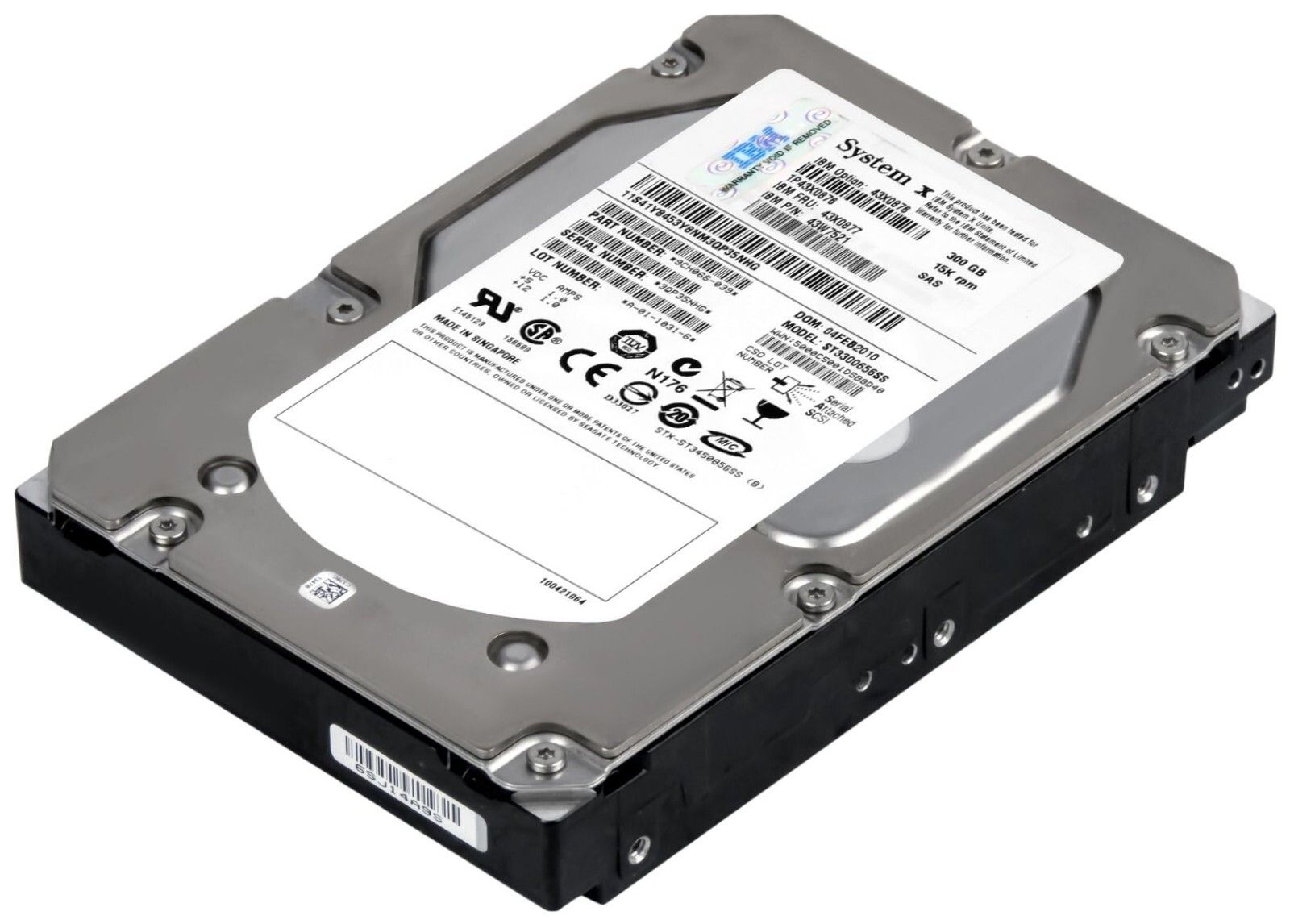 3年保証】Hard Drive IBM 43X0877 43W7521 ST3300656SS 300GB 15000RPM