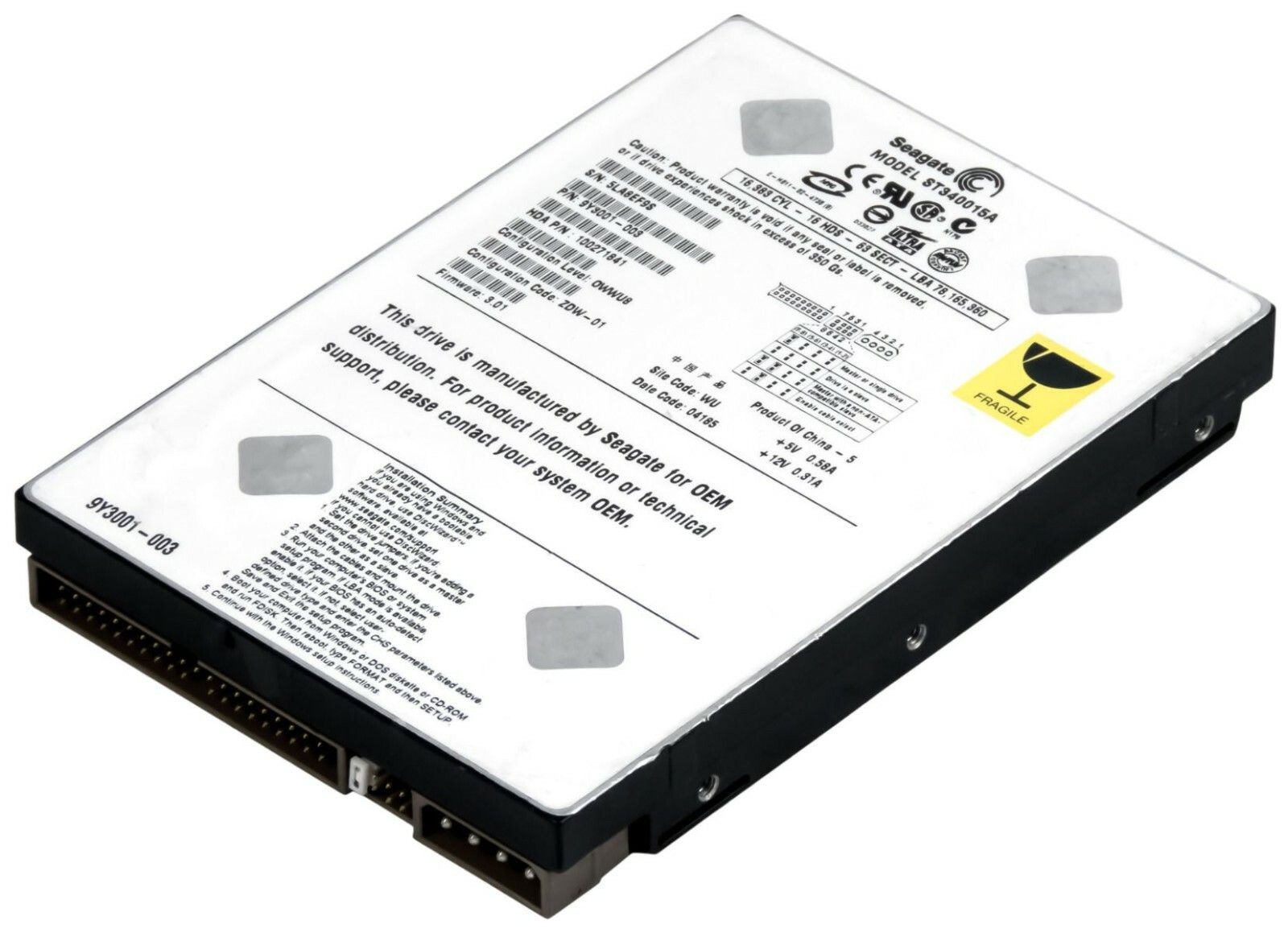 3年保証 Hard Drive Seagate Barracuda 40 GB 5400 RPM 2 MB ATA PATA