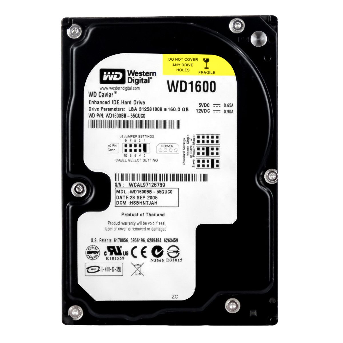 3年保証 Wd Car 160 gb 7.2 k 2 mb Ata 3.5 1600 bb-55 guc 0