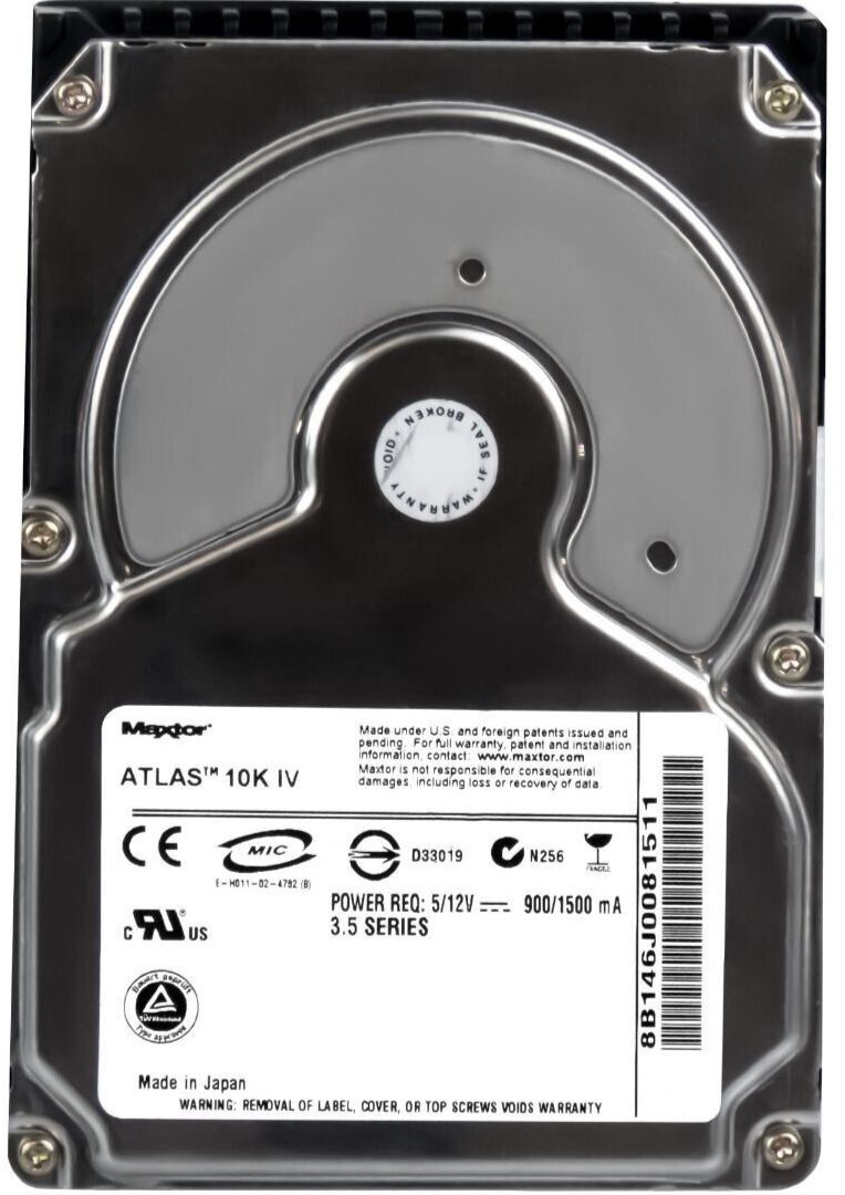 3年保証 Hard Drive MAXTOR ATLAS 10 K IV 8 B 146 J 0 GB MB SCSI U 320 80-pin