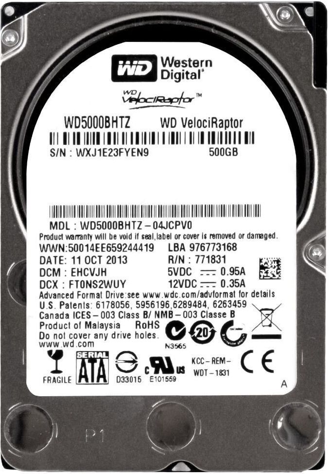 3年保証 Western Digital VelociRaptor 500 GB 64 MB SATA III 2.5 WD 5000 B