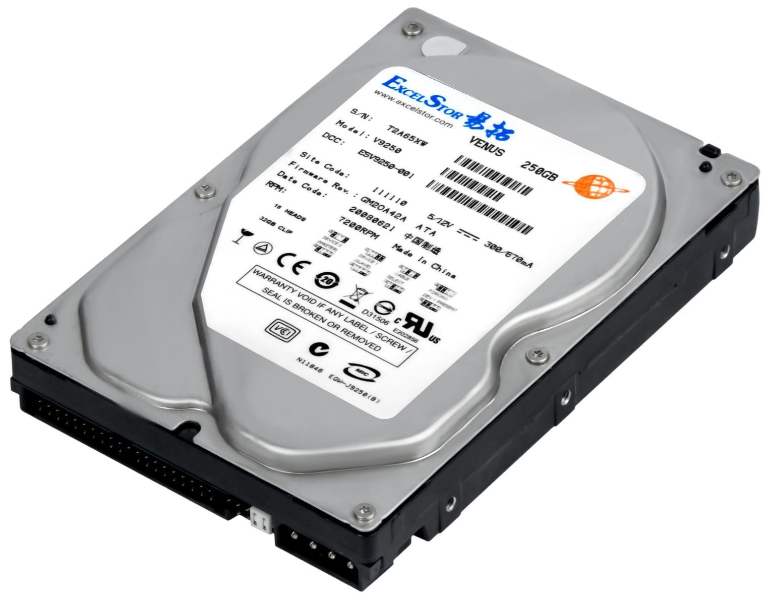3年保証 Hard Drive VEN V 9250 250 GB 7200 U Min 8 MB Cache Ata Ide 3