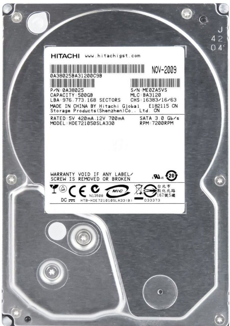 3年保証 Hitachi Deskstar E 7 K 1000 7200 RPM 500 GB 32 MB SATA II