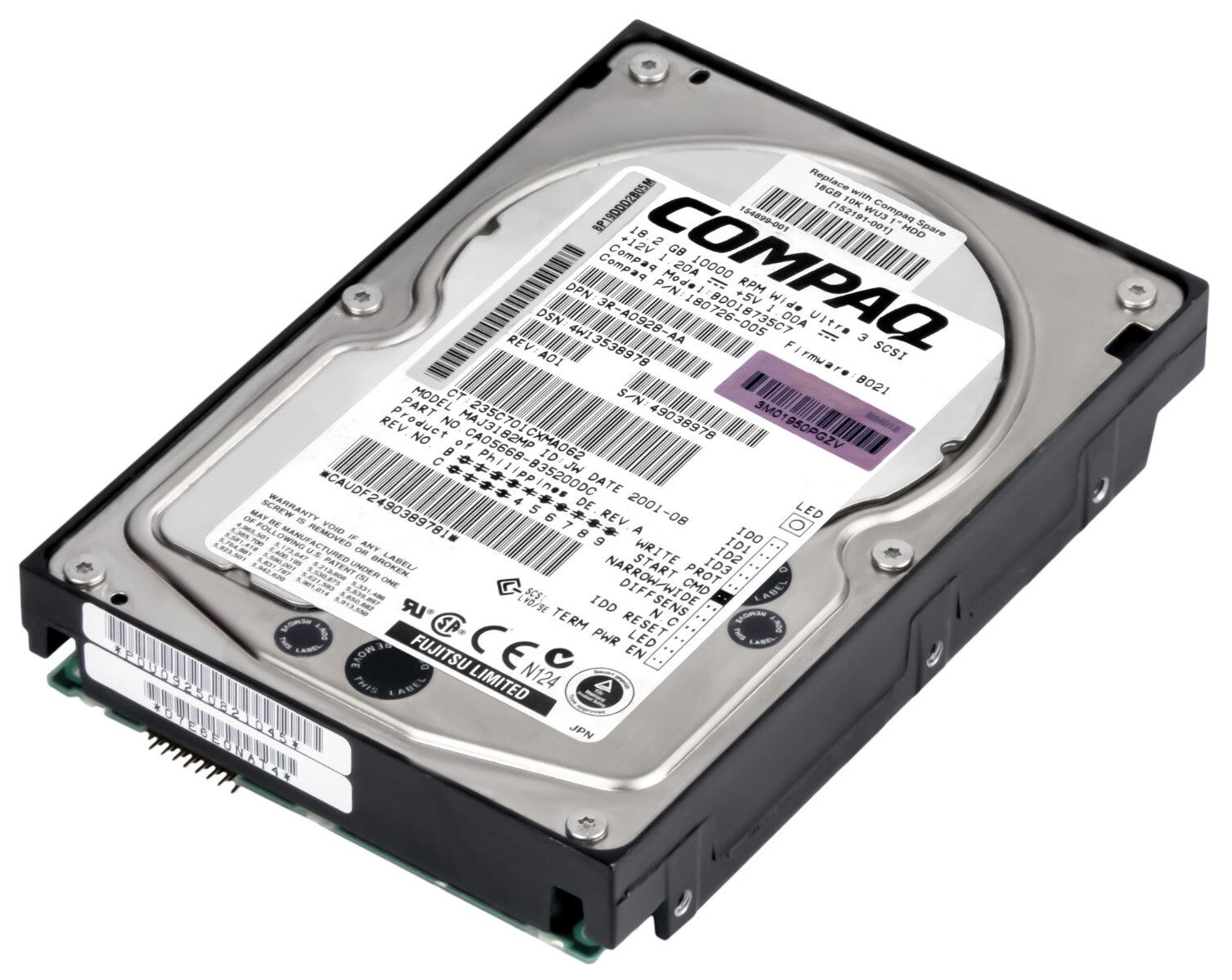 3年保証 Hard Drive Compaq 180726 005 18 2 GB 10 K SCSI 68 PIN 3 5