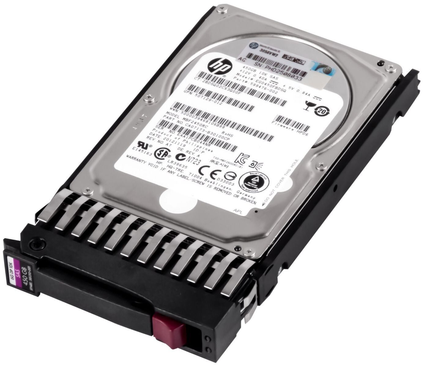 3年保証 HARD DRIVE HP 599476 002 450 GB 10 K SAS 2 5