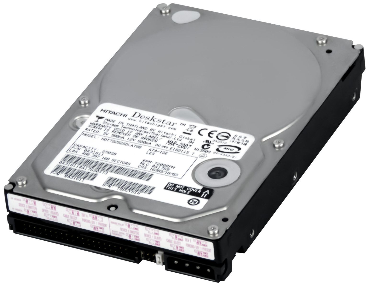 3年保証 Hard Drive Hitachi Deskstar T 75250 250 GB 7 2 K 8 MB Ata