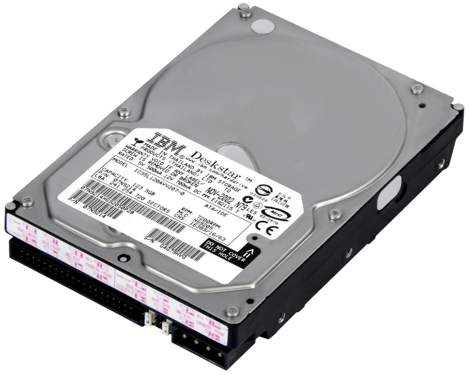 3年保証 Hard Drive IBM 07 N 9214 -0 123.5 GB 7.2 K 2 MB ATA 3.5
