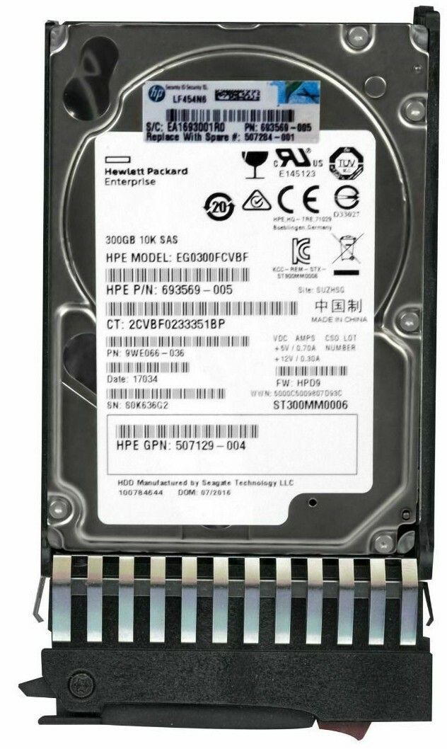 3年保証 HP 300 GB 6 G SAS-2 693569-005 507284-001 64 MB 2.5