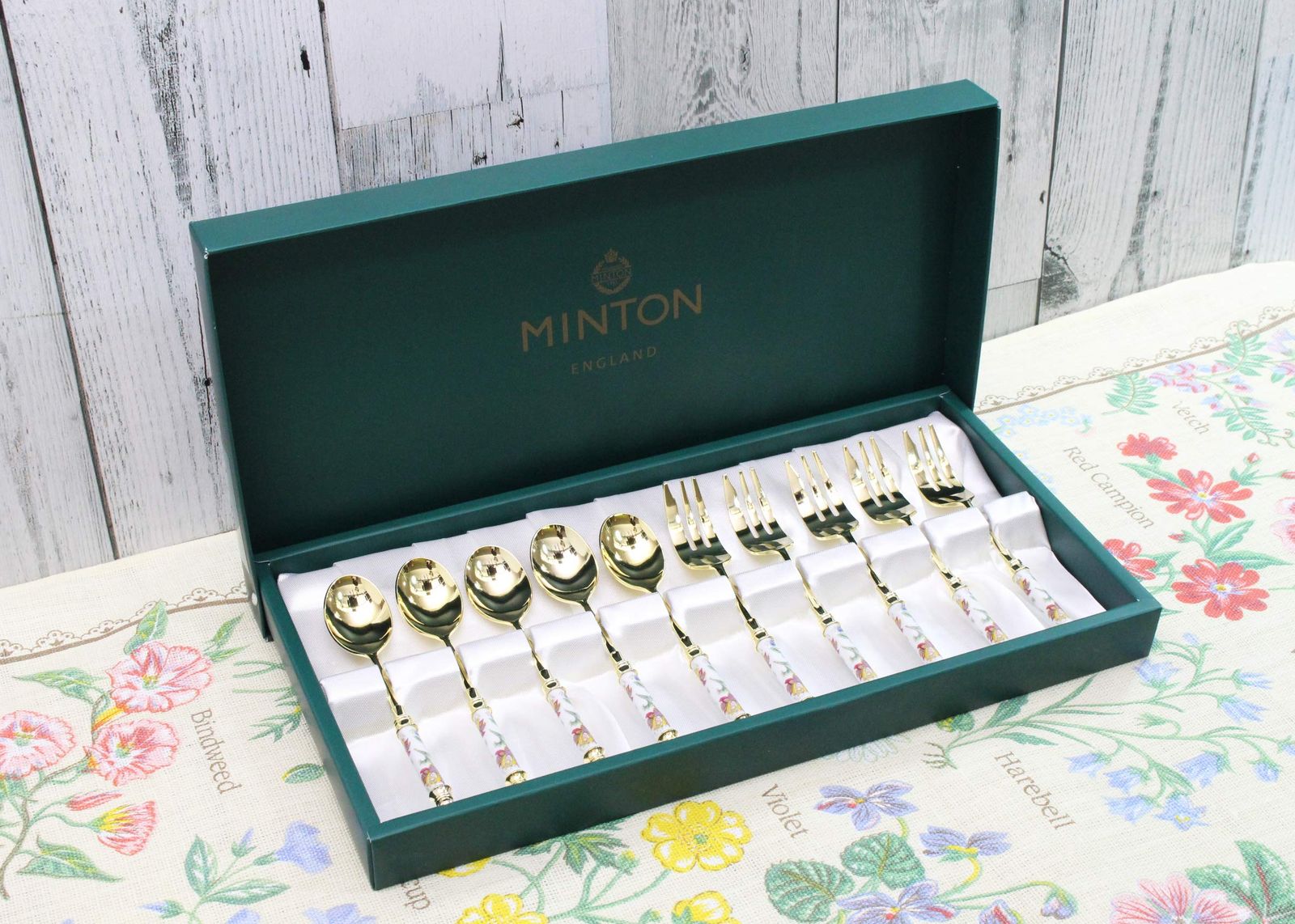 Hall(ハドンホール)ティースプーン&ケーキフォーク 10本セット Haddon