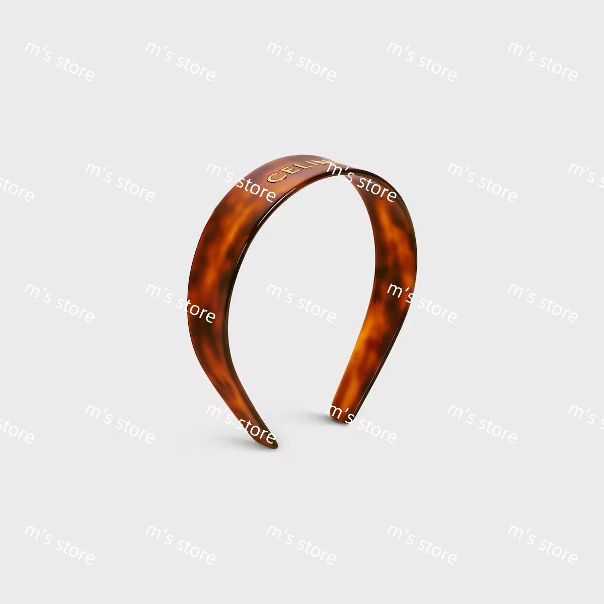 CELINE　セリーヌ　カチューシャ　べっ甲　ロゴ　ハバナブロンド セリーヌ カチューシャ べっ甲 ハバナブロンド / ドレ 保存袋付き