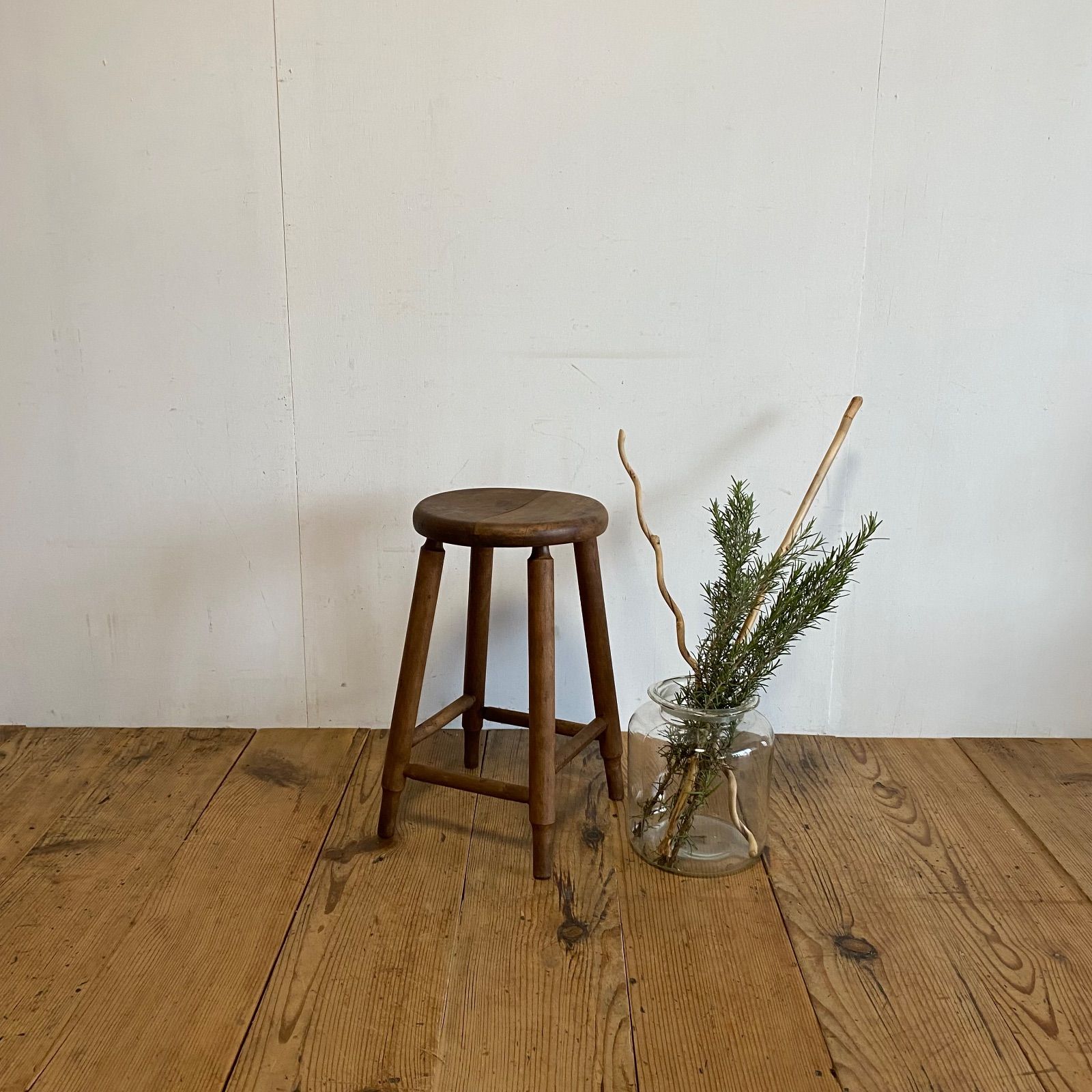 アンティーク 木製 丸スツール 古家具 花台 チェア 椅子 y371 - メルカリ