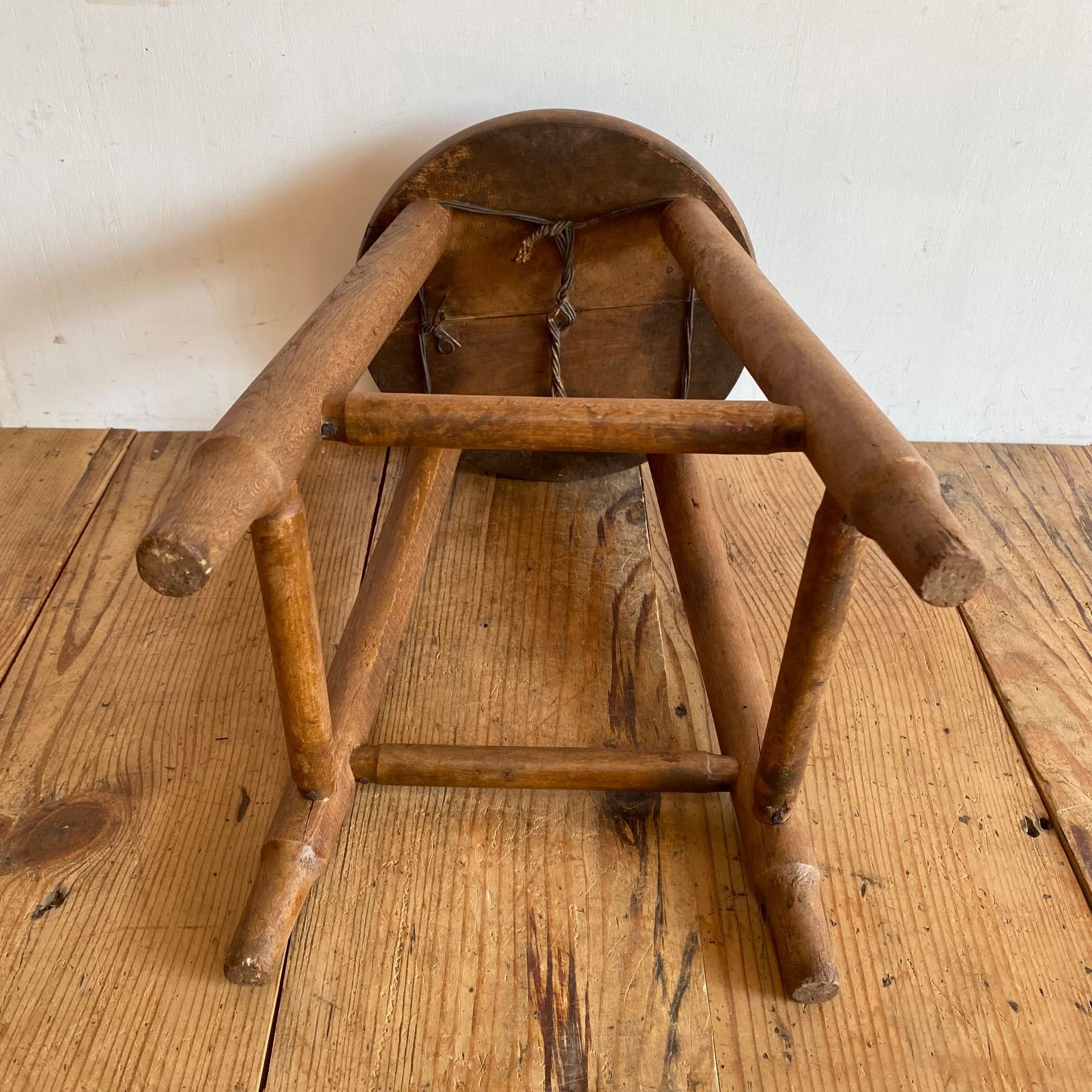 アンティーク 木製 丸スツール 古家具 花台 チェア 椅子 y372 - メルカリ