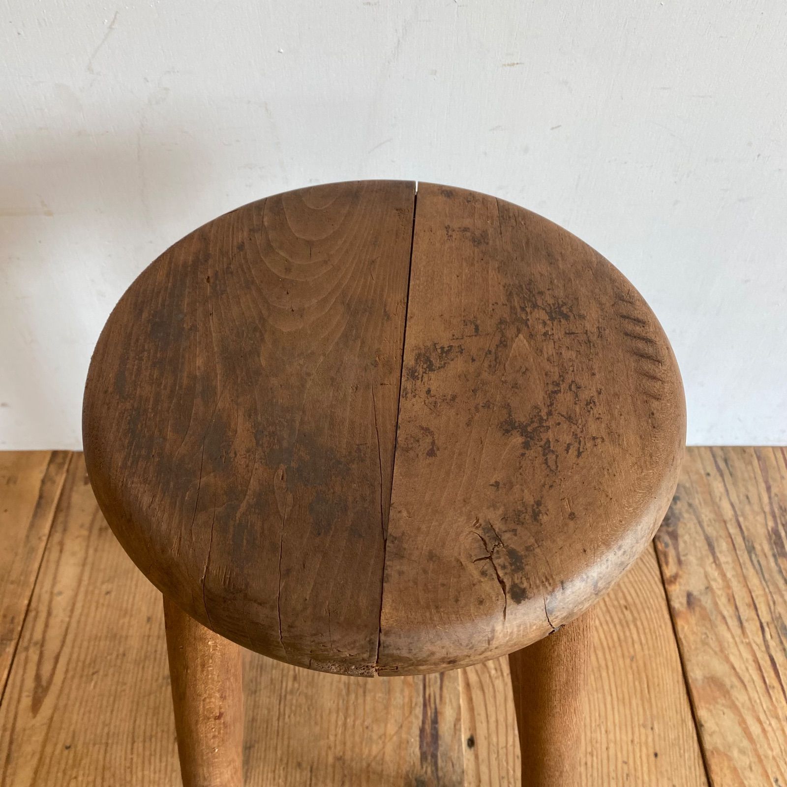 アンティーク 木製 丸スツール 古家具 花台 チェア 椅子 y372 - メルカリ