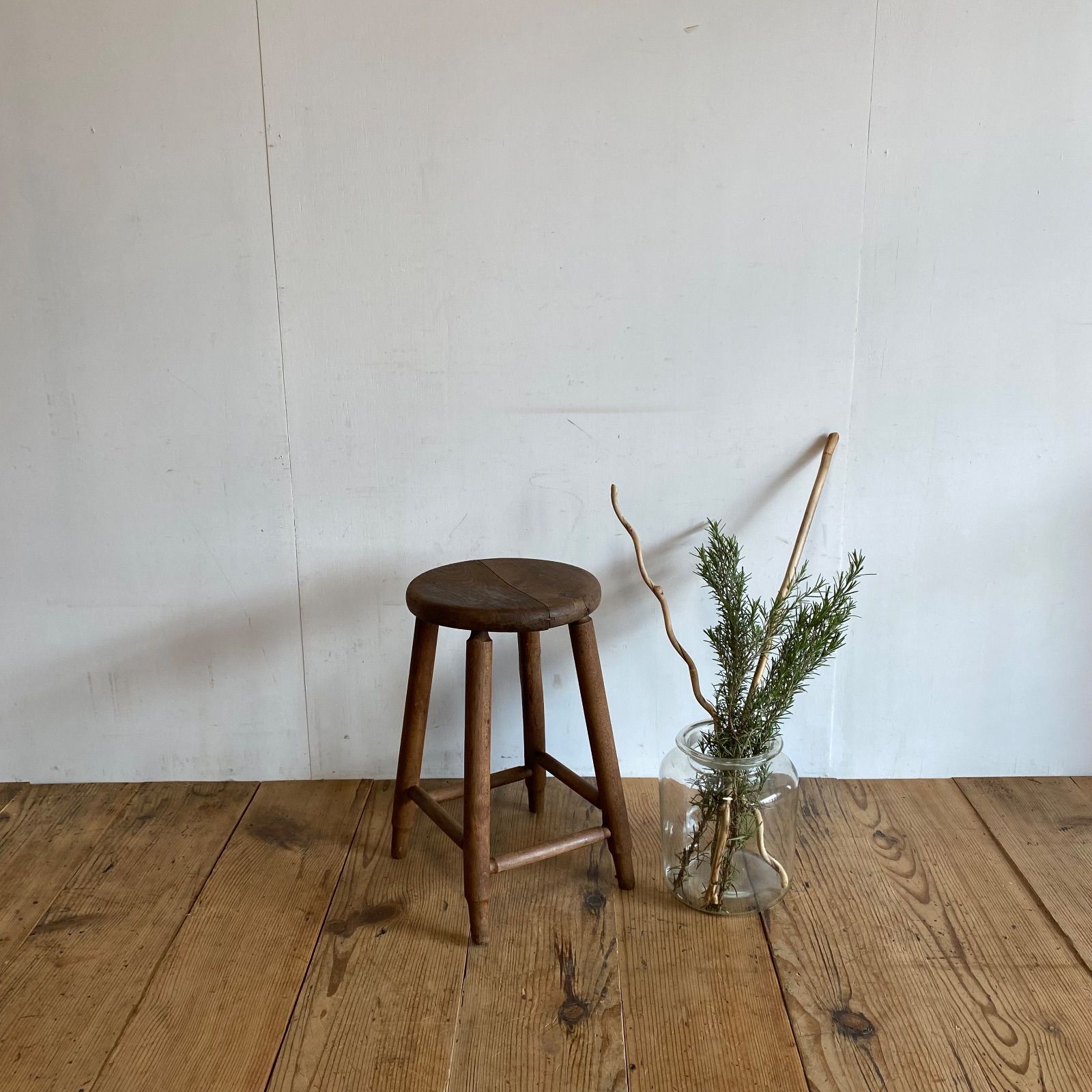 アンティーク 木製 丸スツール 古家具 花台 チェア 椅子 y372 - メルカリ