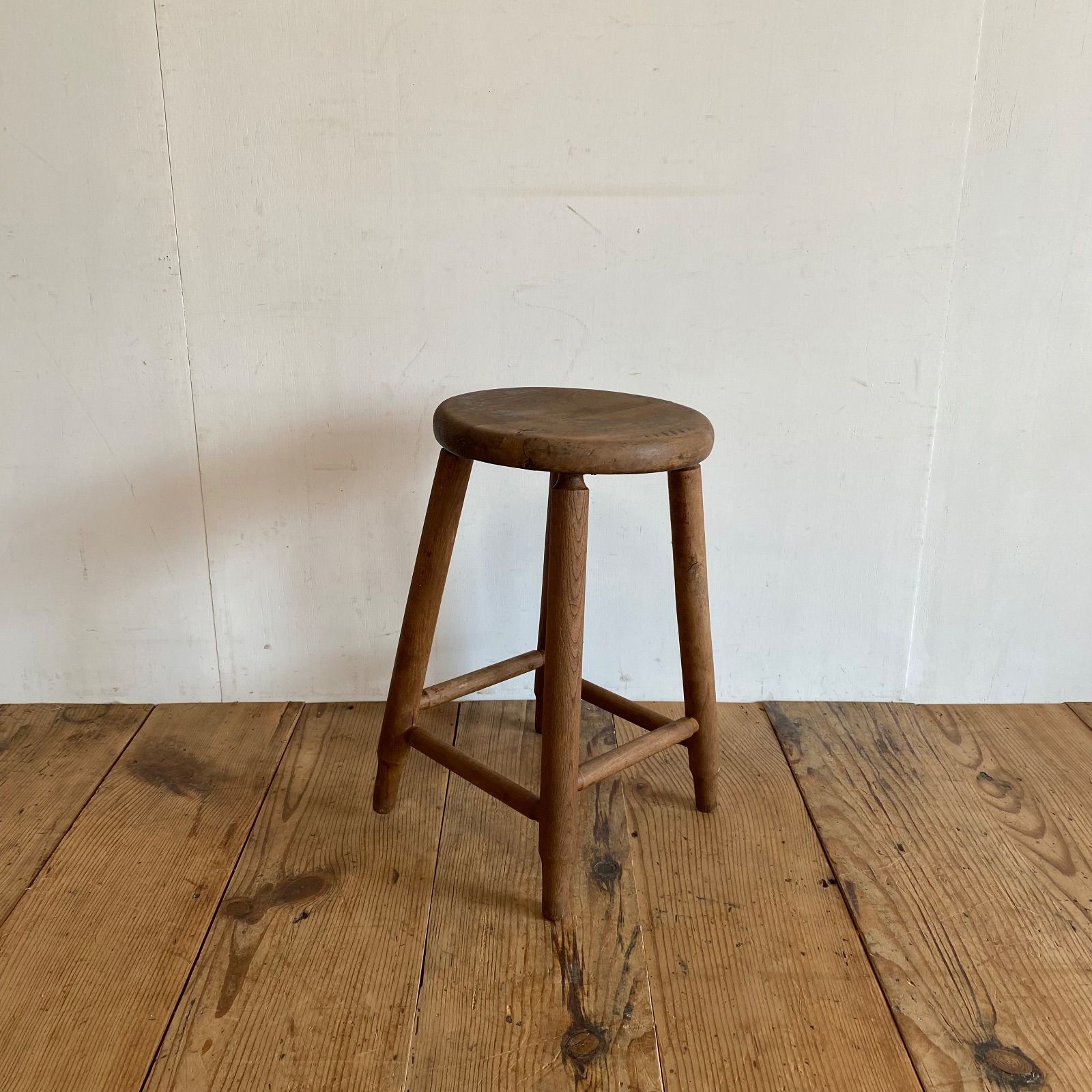 アンティーク セール 木製 丸スツール 古家具 花台 チェア 椅子 y372