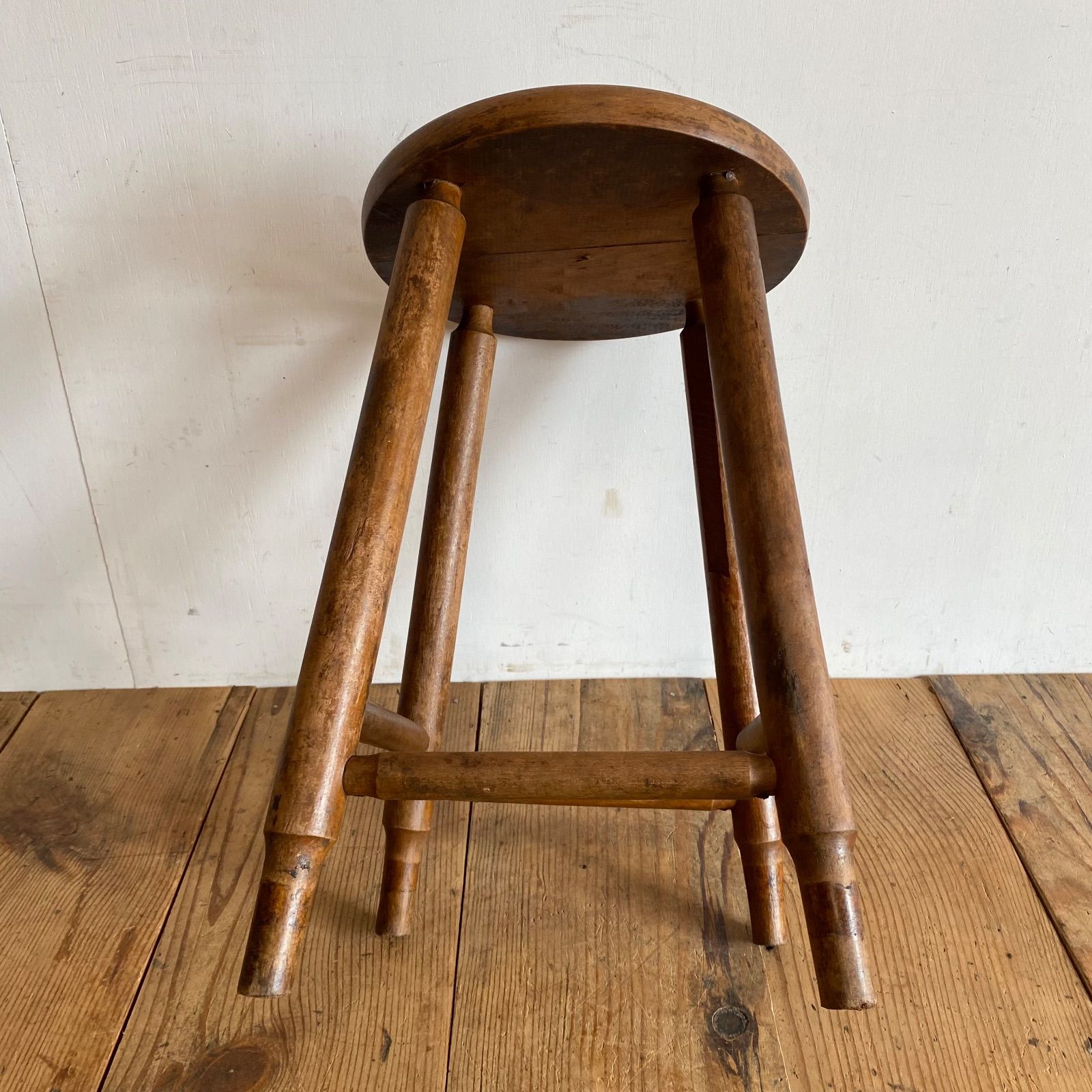 アンティーク 木製 丸スツール 古家具 花台 チェア 椅子 y373 - メルカリ