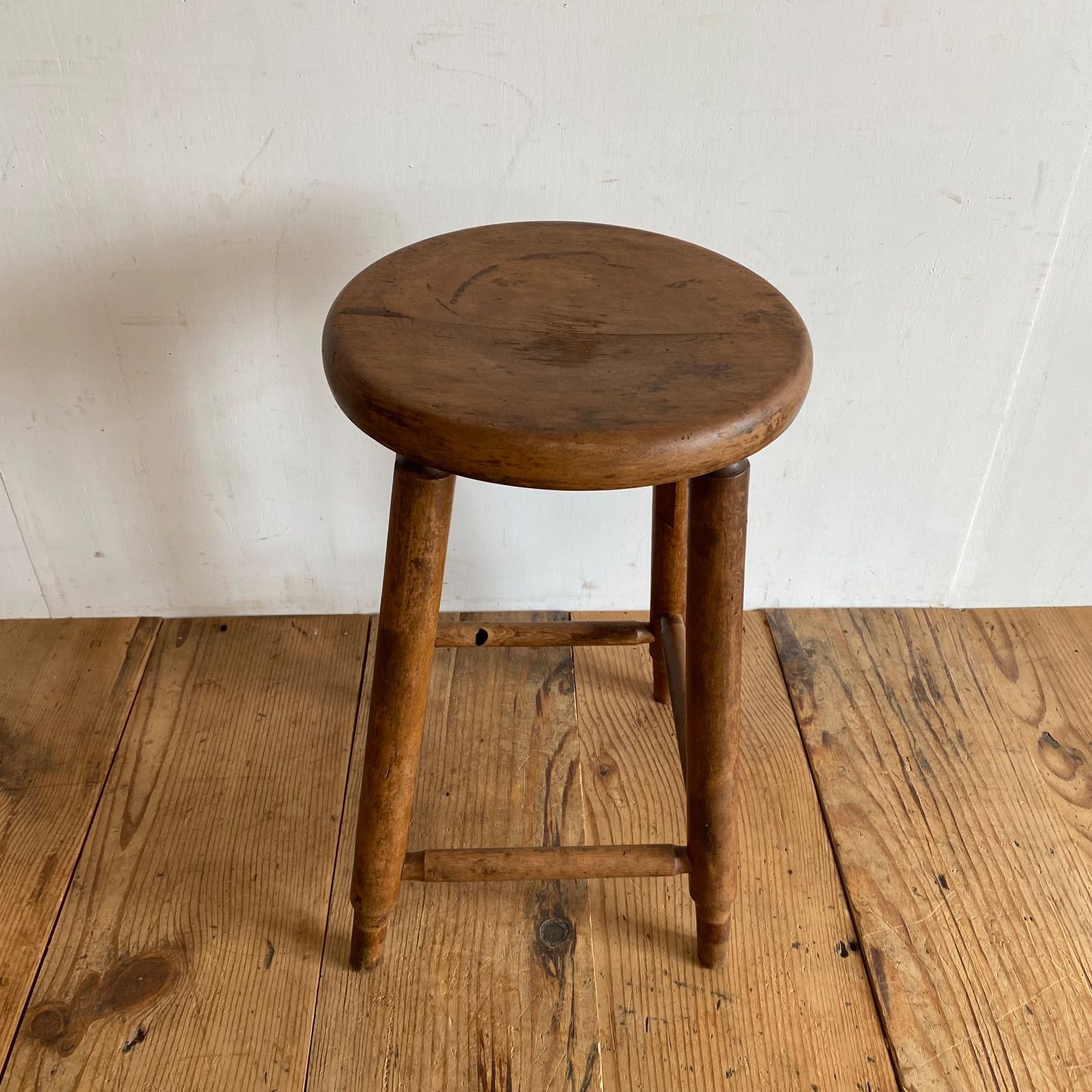 アンティーク 木製 丸スツール 古家具 花台 チェア 椅子 y373 - メルカリ