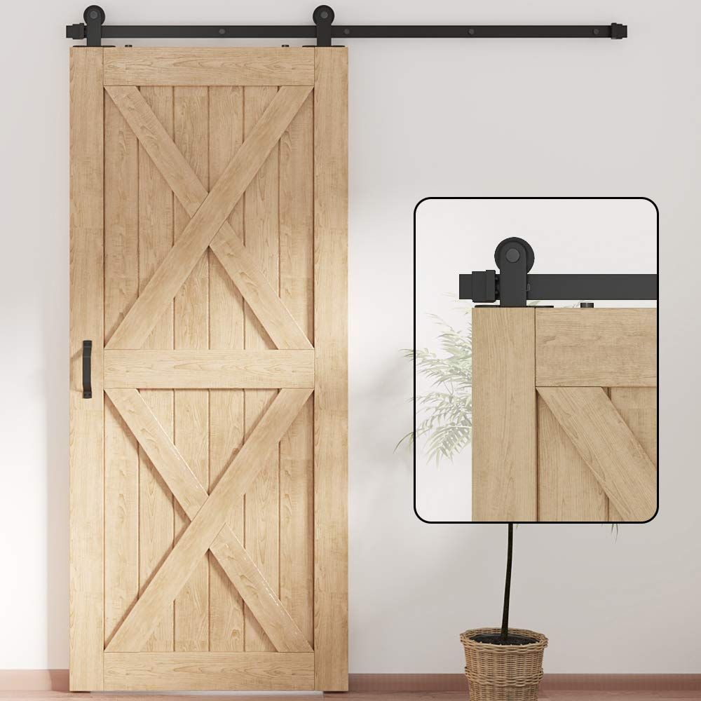 ZEKOO 吊り引き戸レール バーンドア金具 引き扉 4 FT 1 22メートル トラックレール 引き違いドア 室内ドア リフォームドア DIY 建具金物 2段式 シングルドア