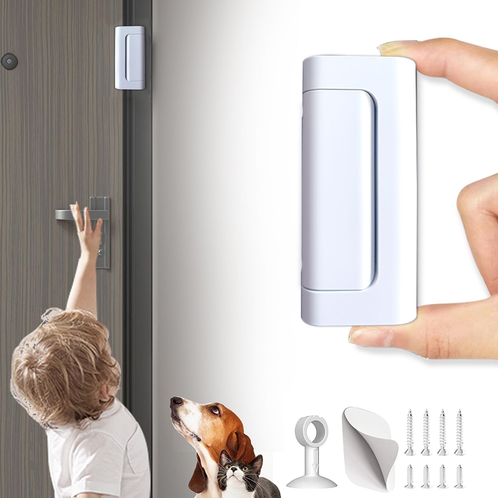 新品 ドアロック 部屋 後付け 室内ドア 鍵 内開きドア取付 2個 補助錠 工事不要 簡単開閉 リール式 チャイルドロック 赤ちゃん 指はさみけが防止 犬猫の逃亡を防ぐ いたずらの防止 地震対策 