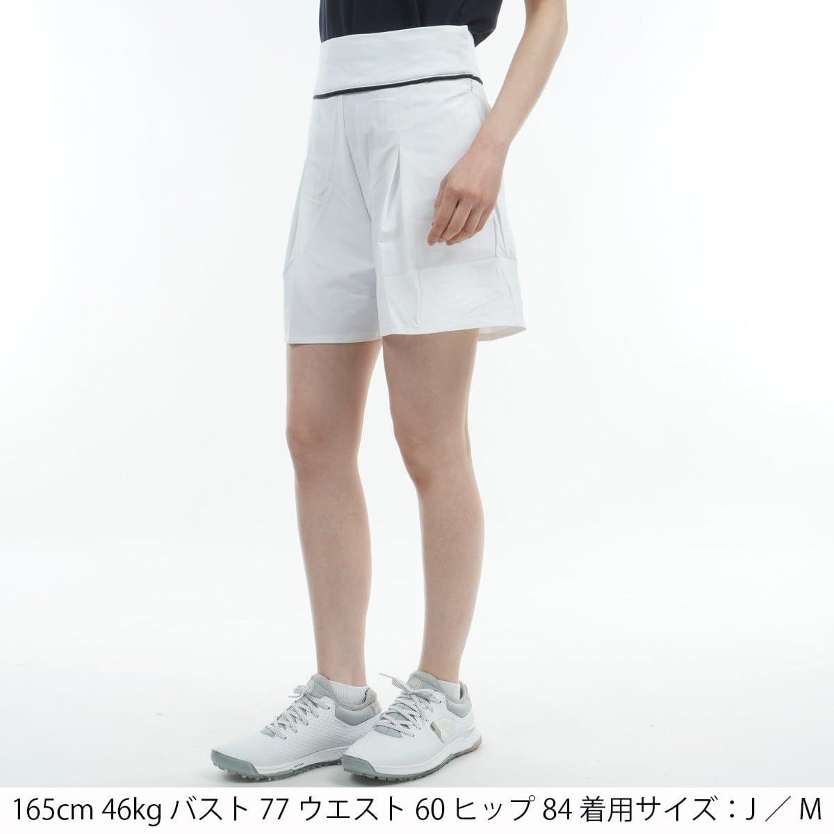 アディダスゴルフ ゴルフハーフパンツ 4 wayストレッチ ハイウェストキュロット レディース ﾎﾜｲﾄ M