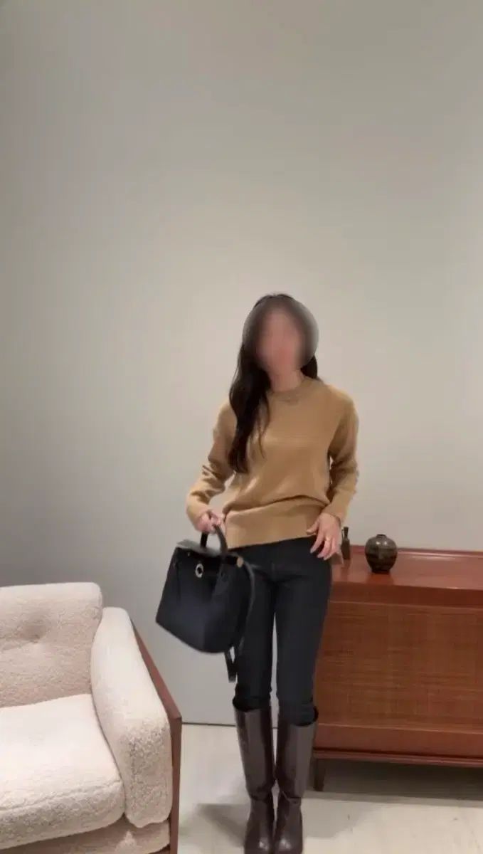 シエsie 麻 マレ ルーズ カシミア 100 セーター ニット ミルキーブルー