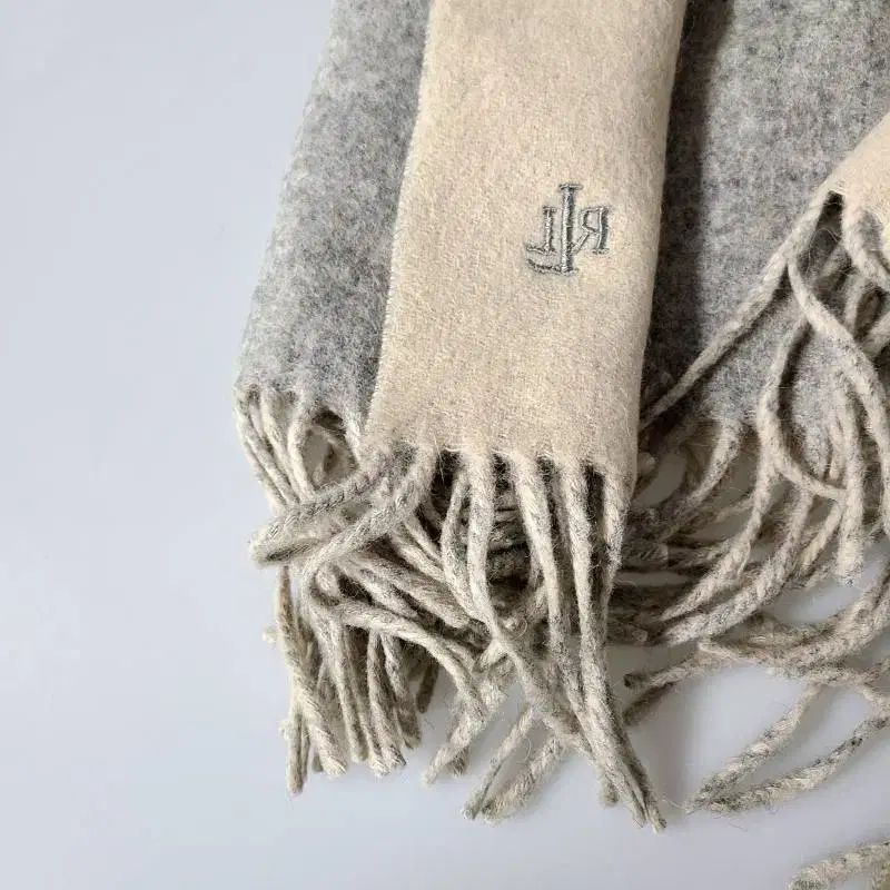 ラルフローレン ウール アンゴラ ツートン BIGマフラー