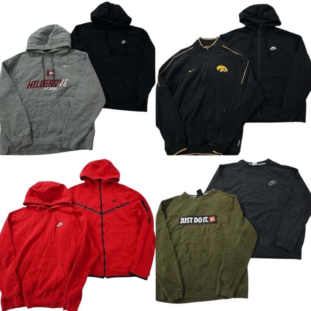 古着卸 ナイキ NIKE スウェット セット メンズ L ワンポイント スウォッシュロゴ フーディー ハーフジップ ND 0495