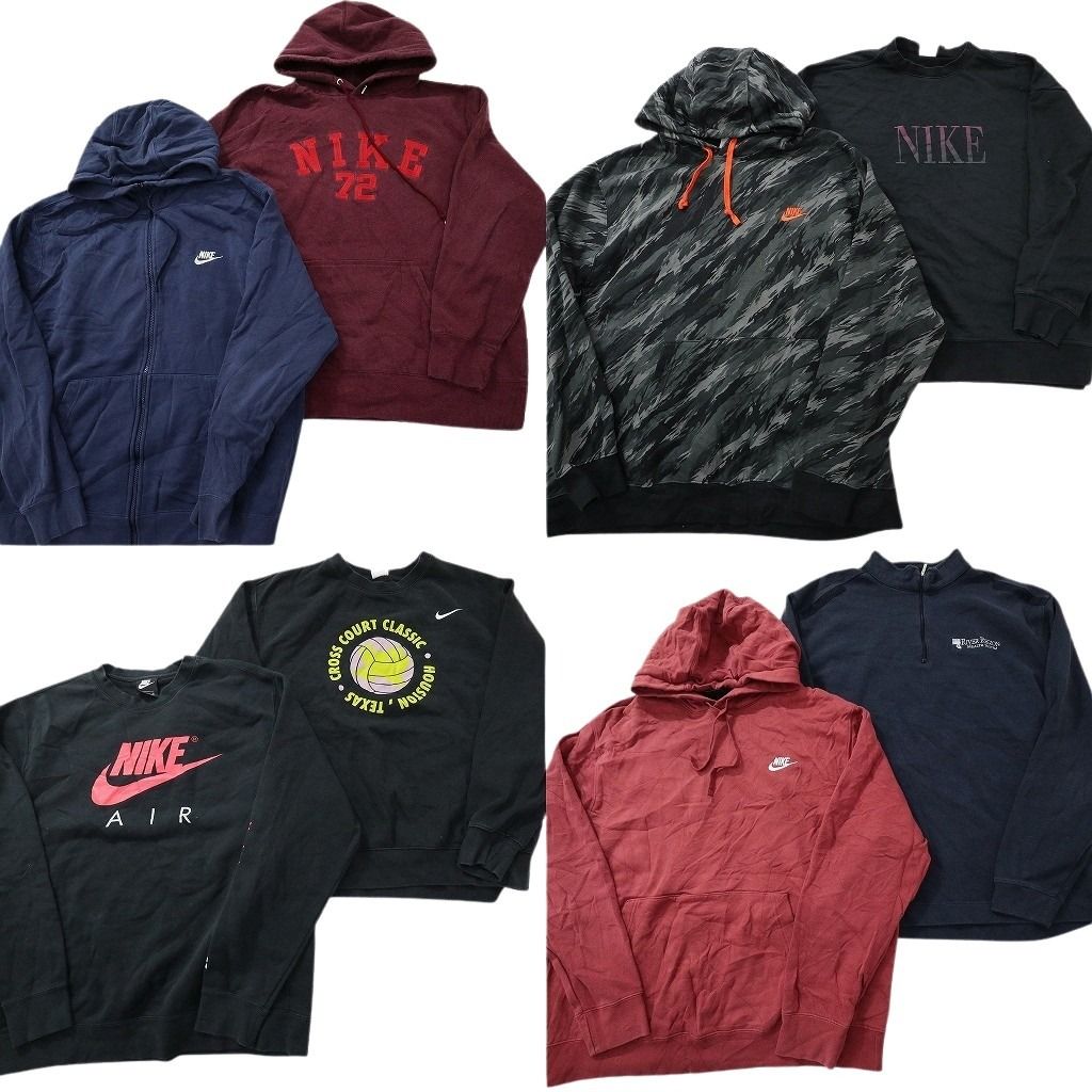古着卸 ナイキ NIKE スウェット セット メンズ XL 2 ハーフジップ フーディー アーチロゴ ワンポイント ND 0494