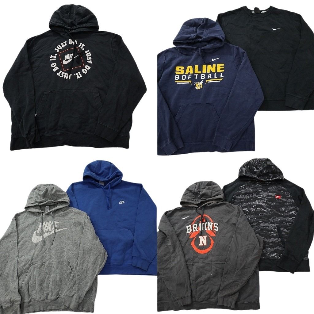 古着卸 ナイキ NIKE スウェット セット メンズ 2 XL フーディー クルーネック ワンポイント スウォッシュロゴ ND 0493