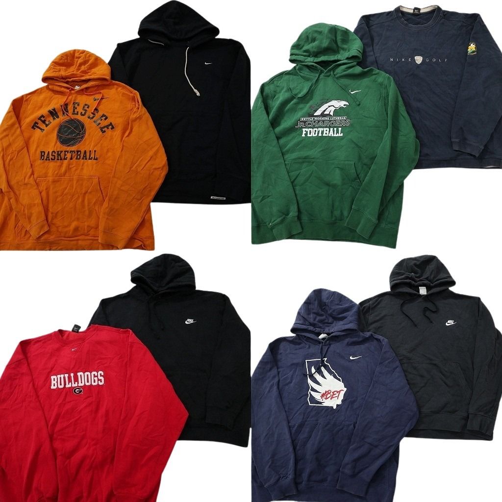 古着卸 ナイキ NIKE スウェット セット メンズ 2 XL 3 フーディー スウォッシュロゴ カレッジ風 古着 ND 0492